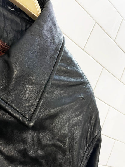 vintage 00s danier butter leather minimal zip jacket | zip out liner - good market thrift store