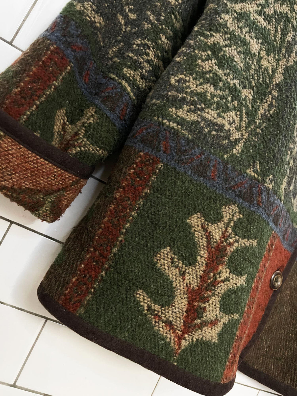 vintage croft & barrow wool-blend cottage woven sweater jacket