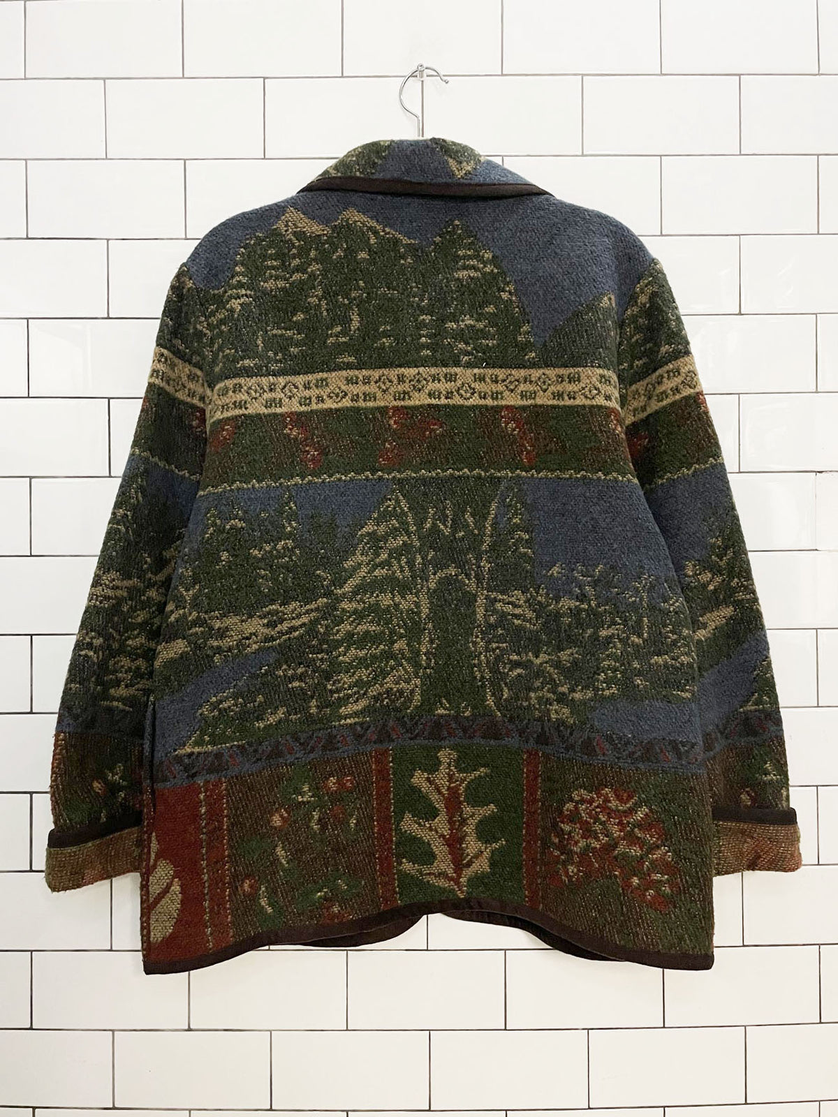 vintage croft & barrow wool-blend cottage woven sweater jacket