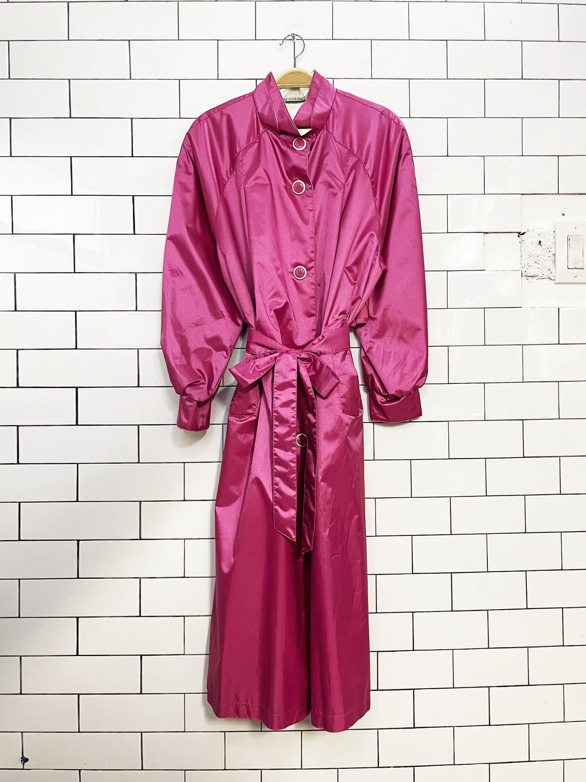 vintage 80s raingear pleated cape back belted long rain coat