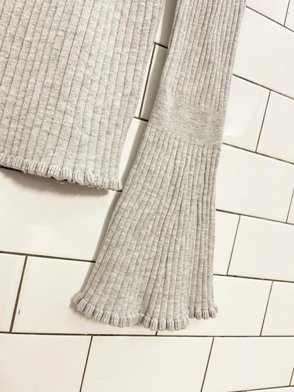 paige iona cotton - silk ribbed flare sleeve knit top - good market thrift store