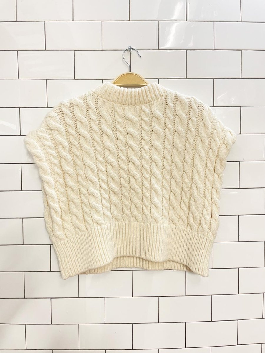 zara chunky cable knit sweater vest - good market thrift store