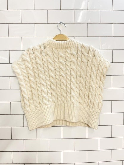 zara chunky cable knit sweater vest - good market thrift store