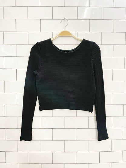 club monaco ribbed crop long sleeve top - good market thrift store