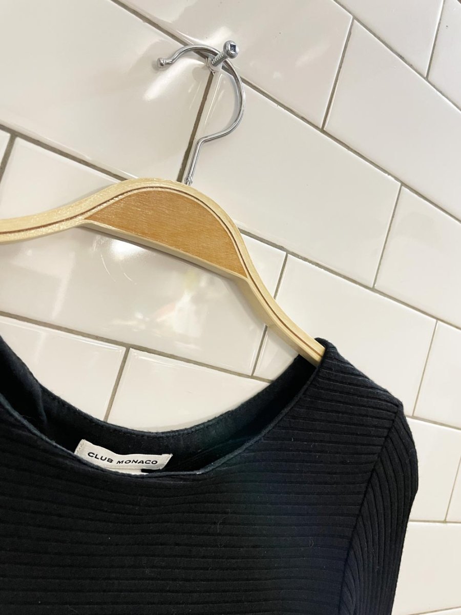 club monaco ribbed crop long sleeve top - good market thrift store