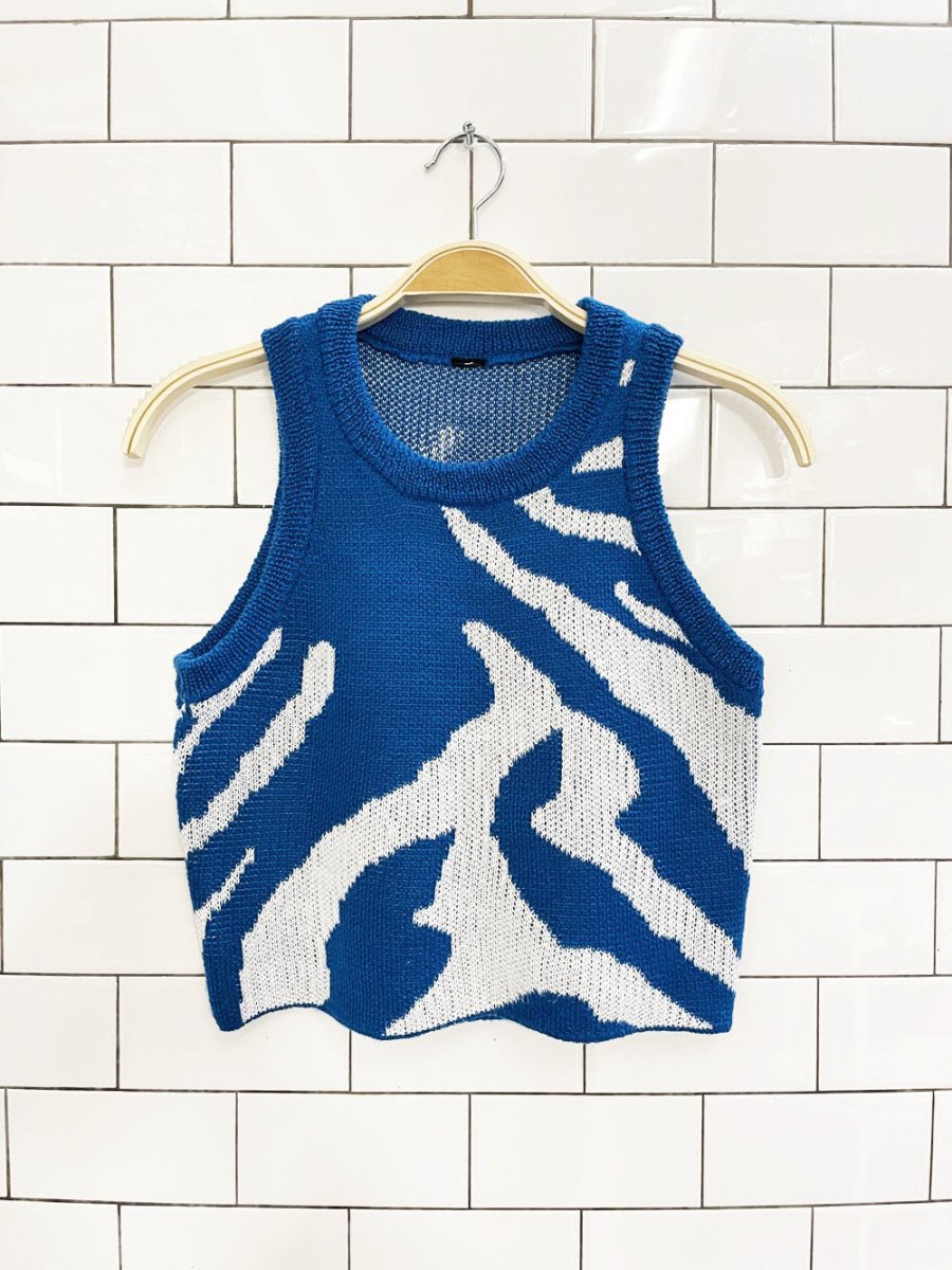 abstract swirl knit vest tank - good market thrift store