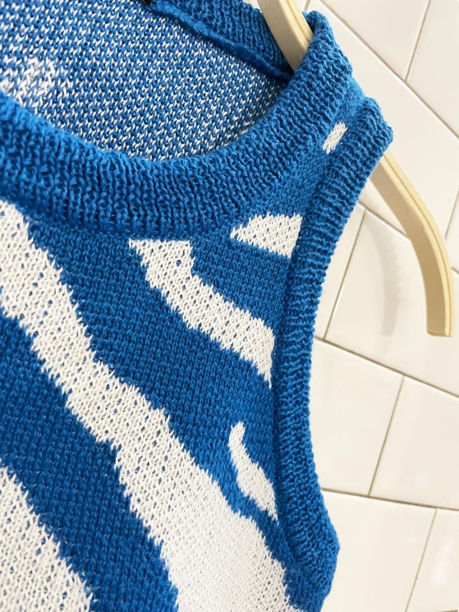 abstract swirl knit vest tank - good market thrift store