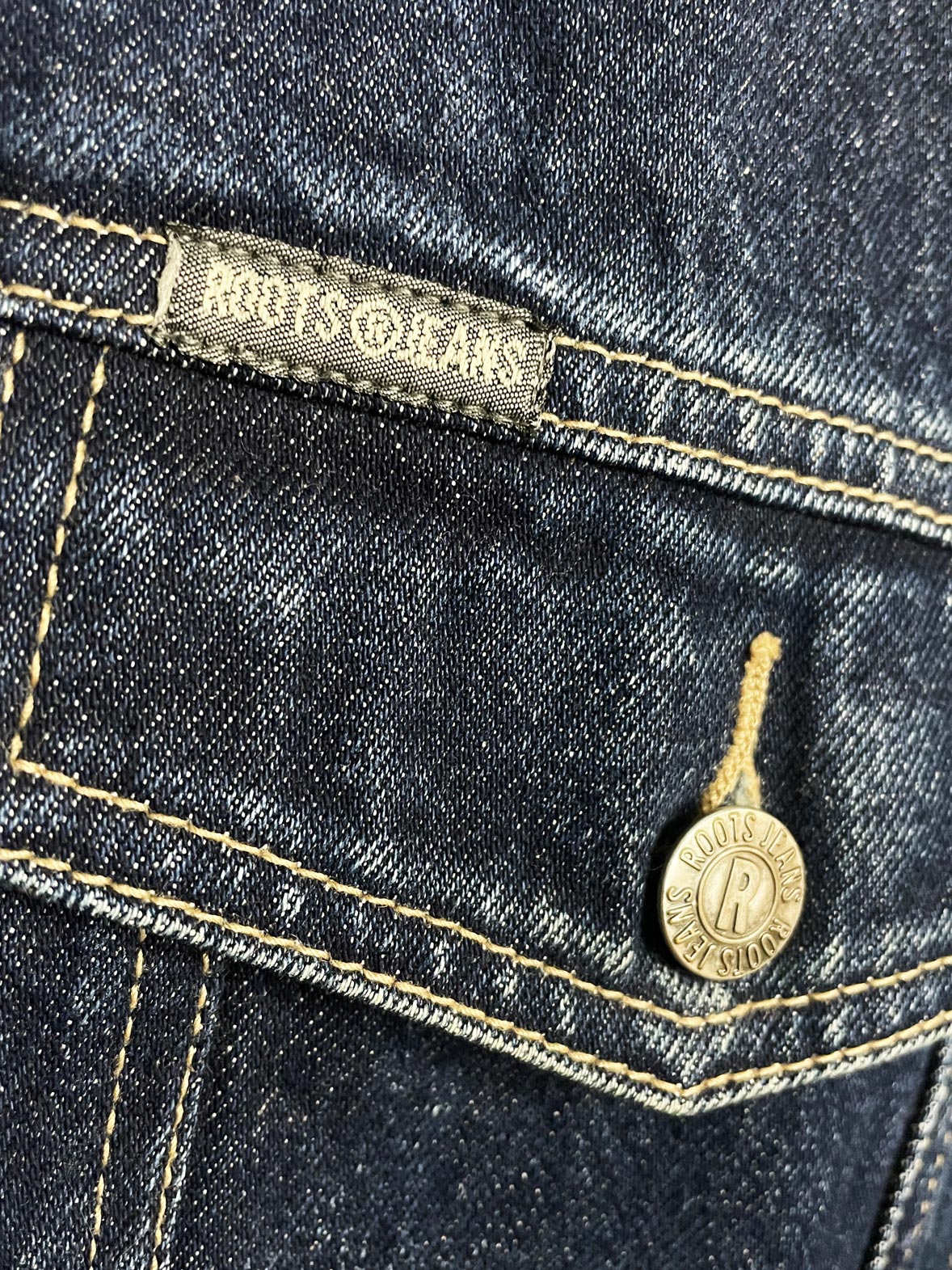 vintage 00s roots denim trucker jacket