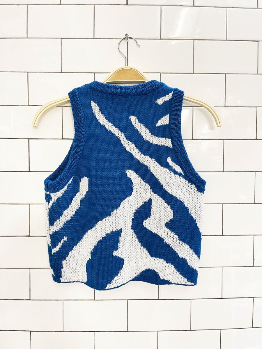 abstract swirl knit vest tank - good market thrift store
