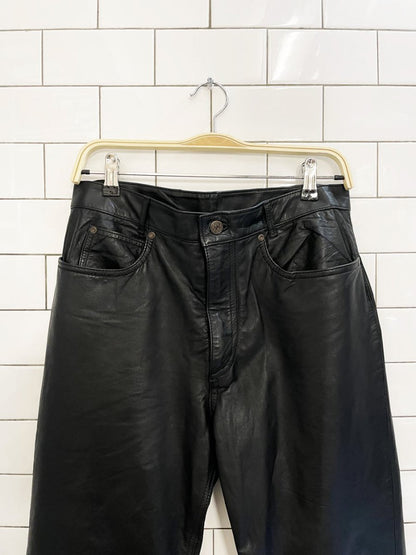 vintage berman's leather straight leg pants - good market thrift store