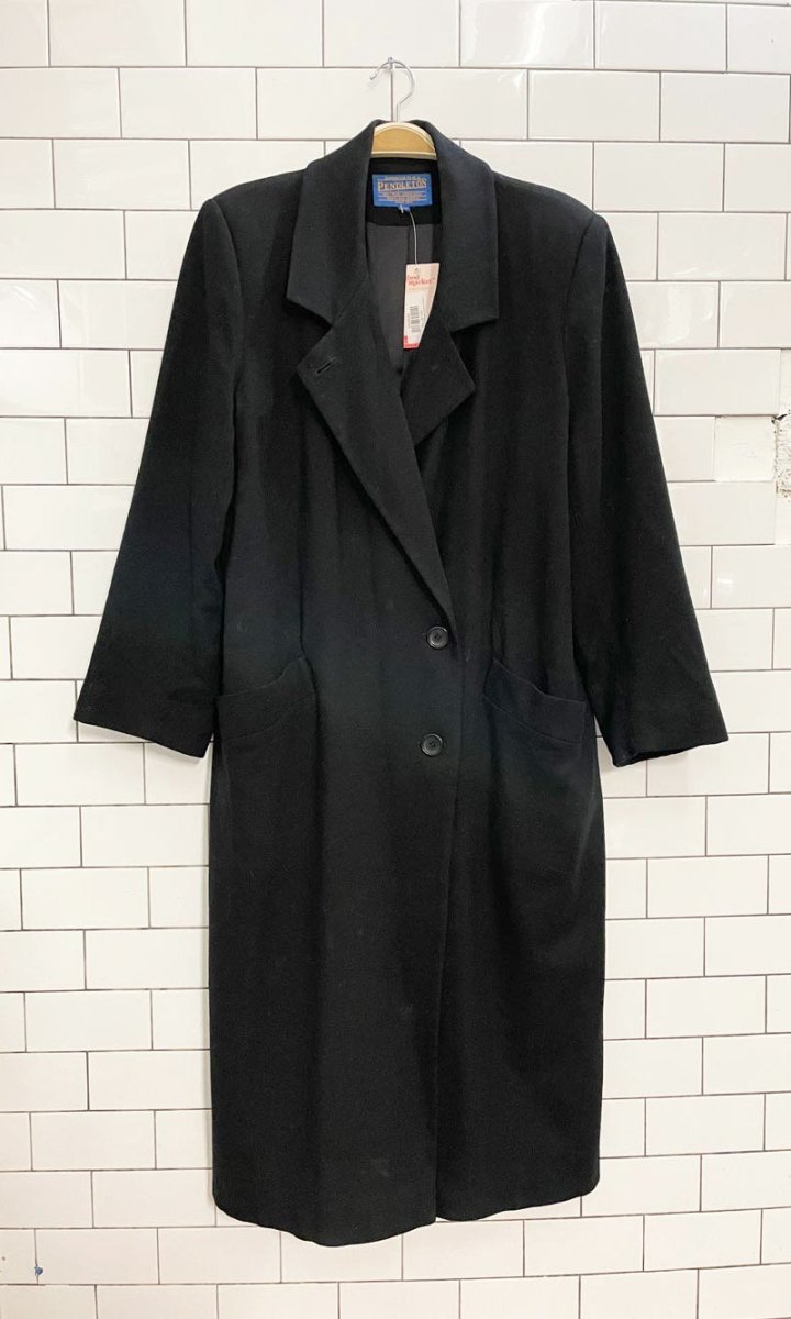 vintage pendleton 100% wool lightweight long coat - good market thrift store