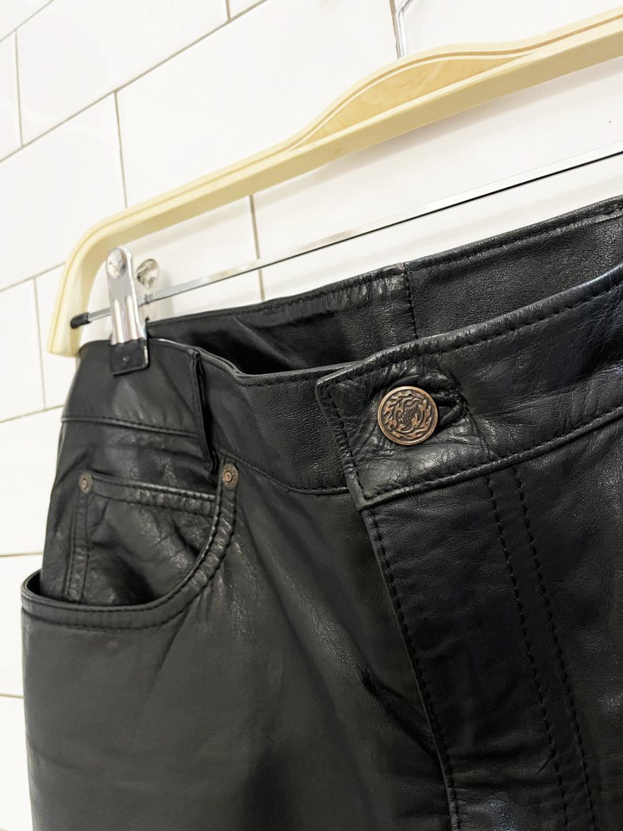vintage berman's leather straight leg pants - good market thrift store