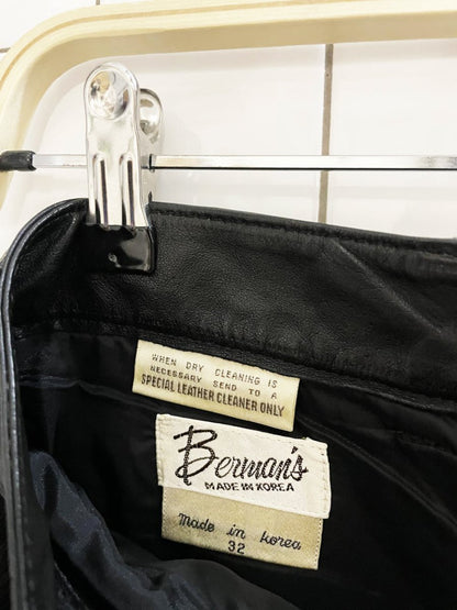 vintage berman's leather straight leg pants - good market thrift store