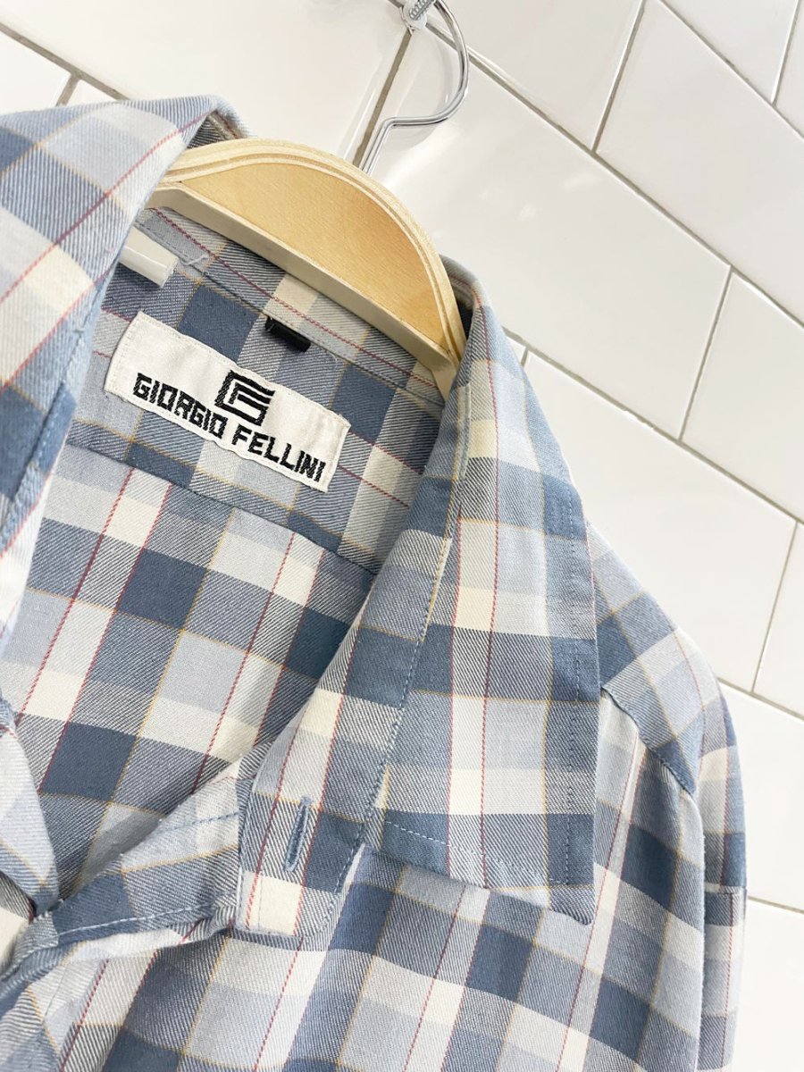 vintage 80s giorgio fellini plaid farm shirt - good market thrift store