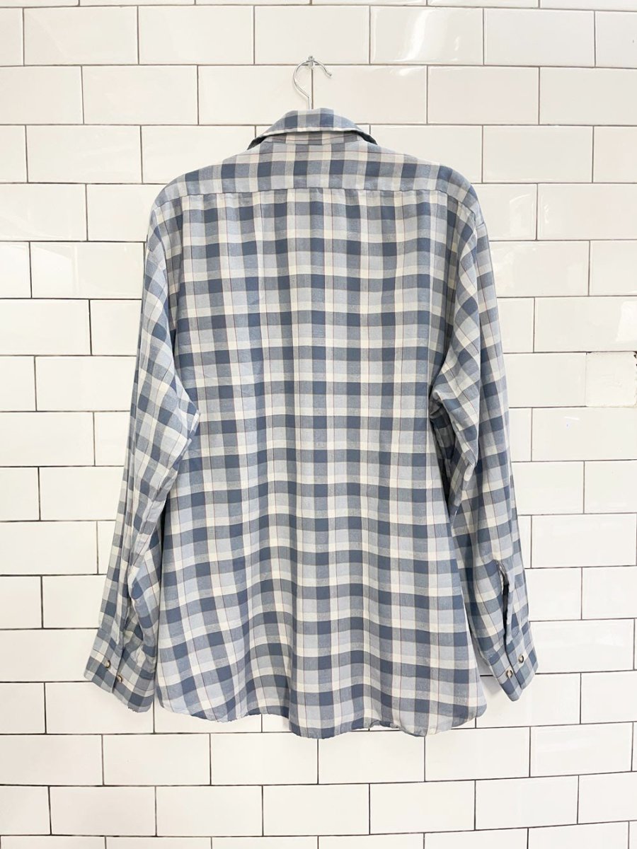 vintage 80s giorgio fellini plaid farm shirt - good market thrift store