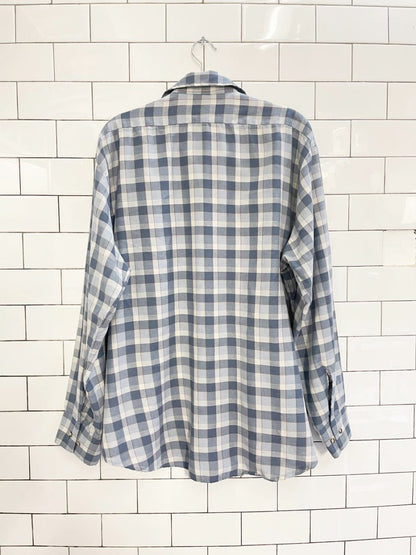 vintage 80s giorgio fellini plaid farm shirt - good market thrift store