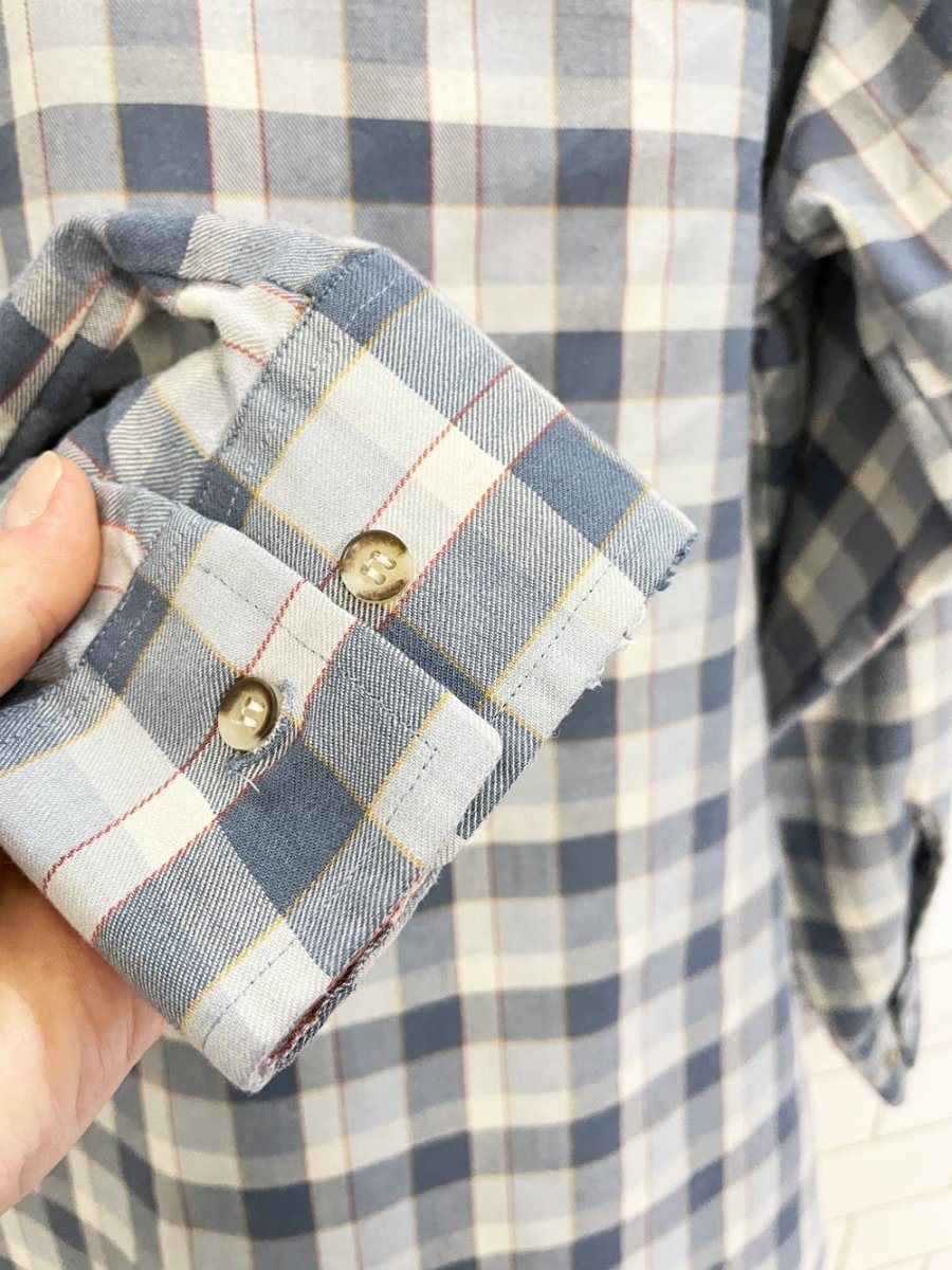 vintage 80s giorgio fellini plaid farm shirt - good market thrift store