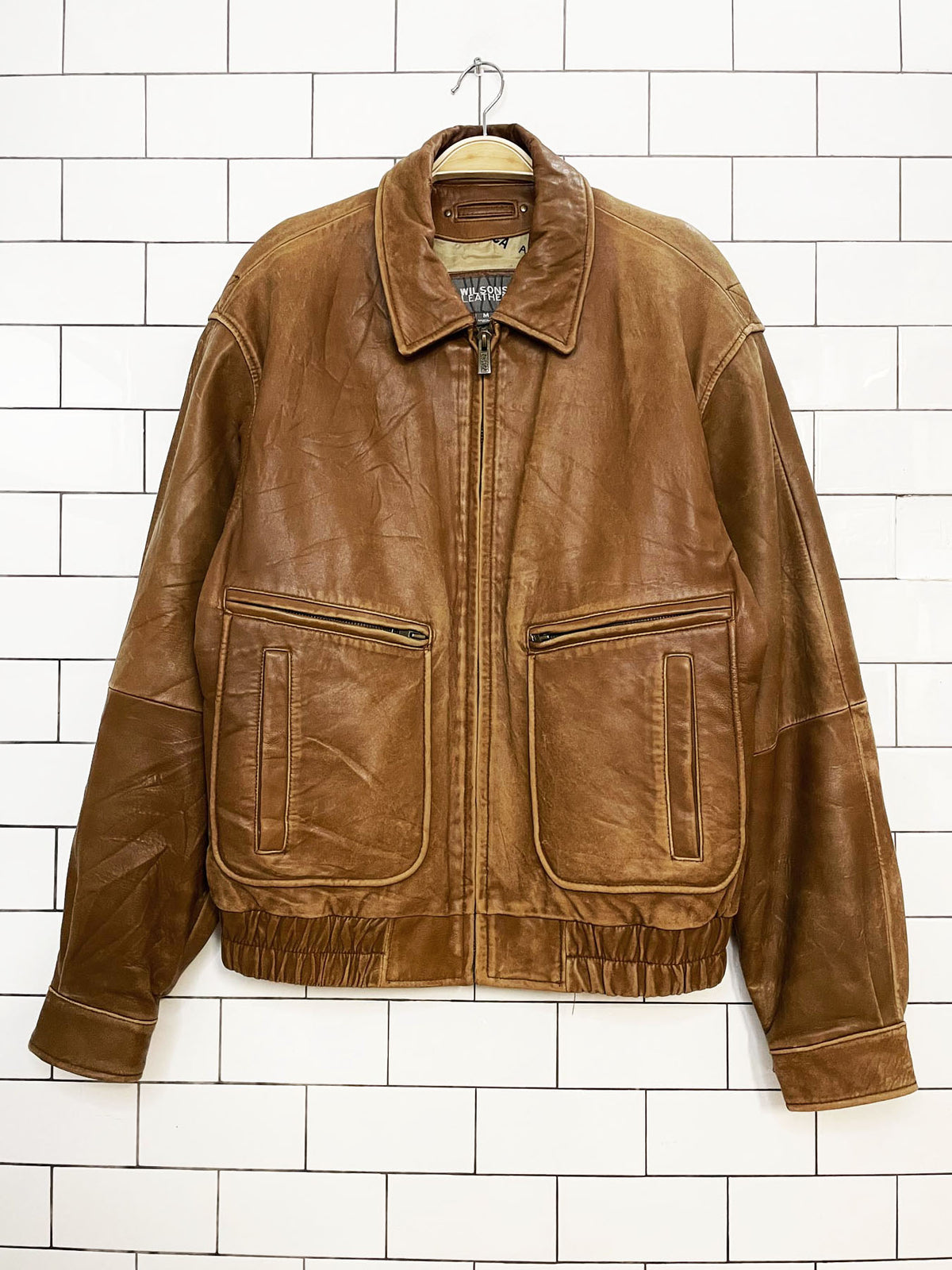 vintage wilsons butter leather bomber jacket | lambskin