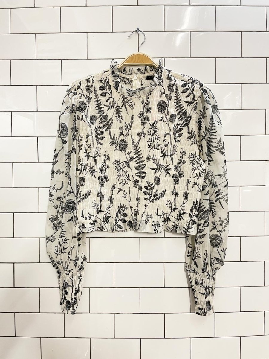 dynamite floral smocked chiffon blouse - good market thrift store