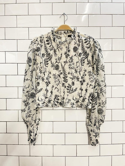 dynamite floral smocked chiffon blouse - good market thrift store