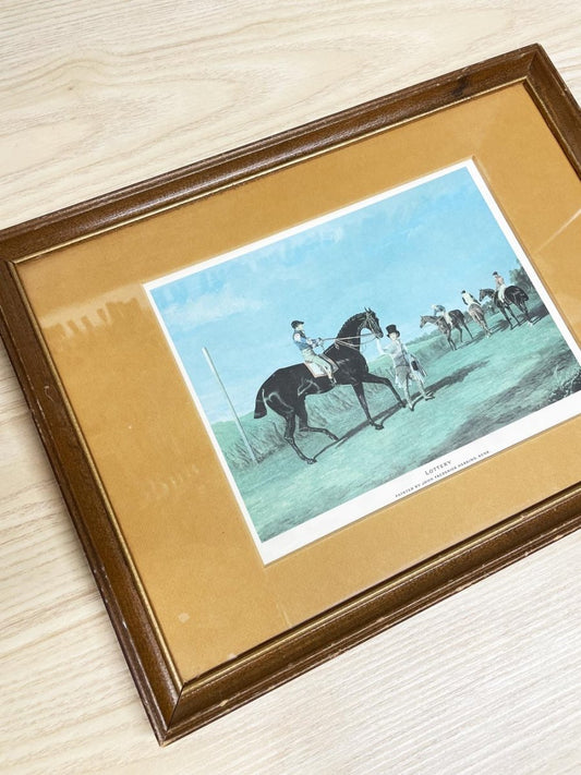 vintage lottery by john frederick herring senr. equestrian framed print - good market thrift store