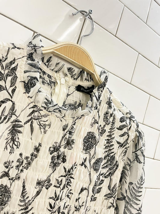 dynamite floral smocked chiffon blouse - good market thrift store