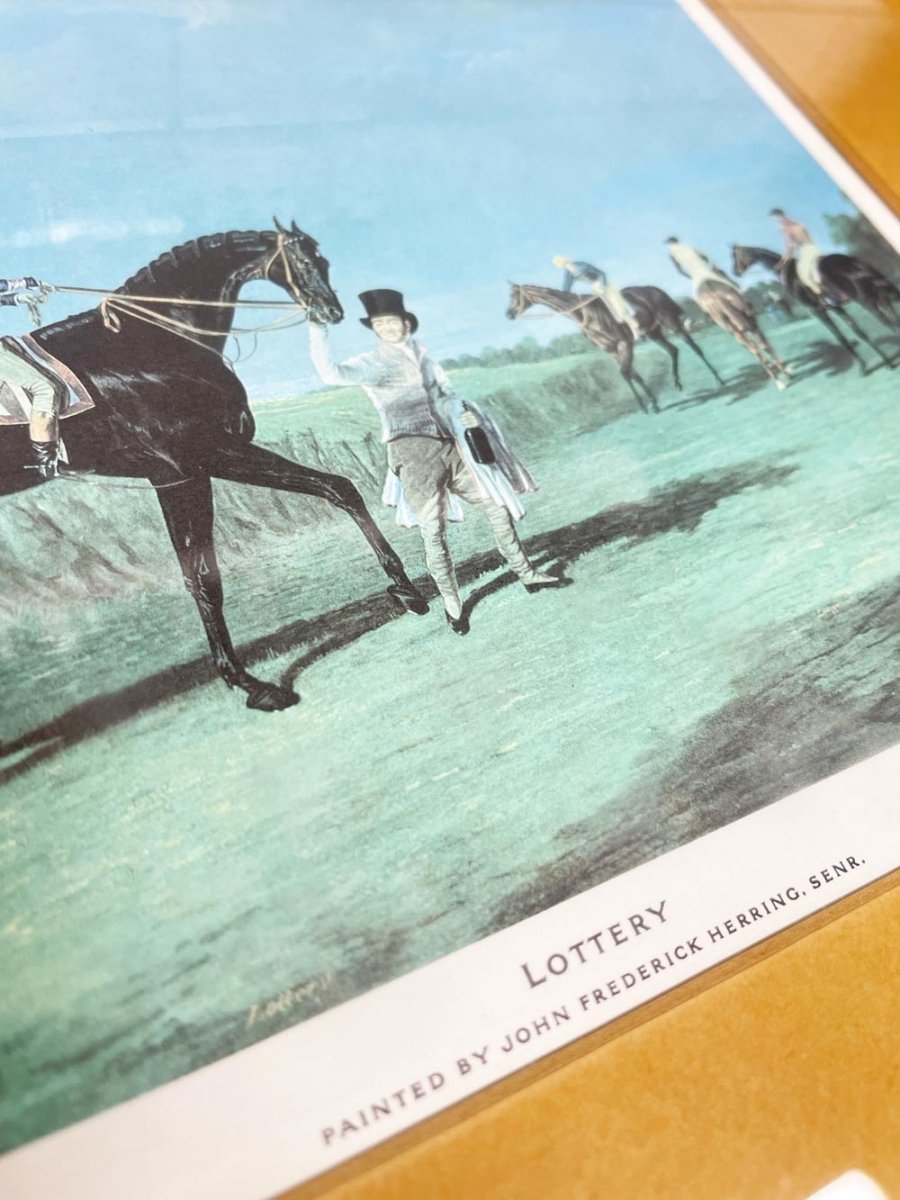 vintage lottery by john frederick herring senr. equestrian framed print - good market thrift store