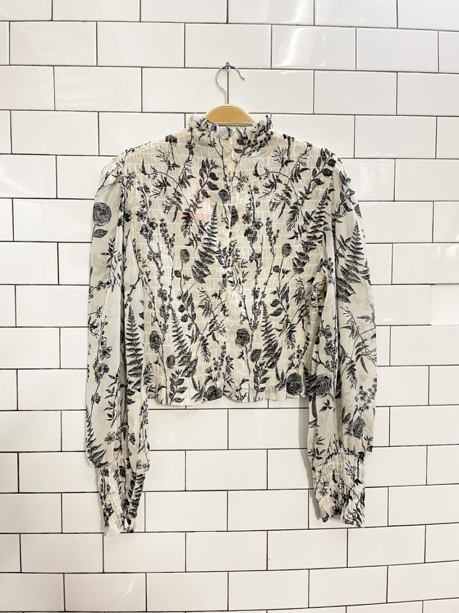 dynamite floral smocked chiffon blouse - good market thrift store