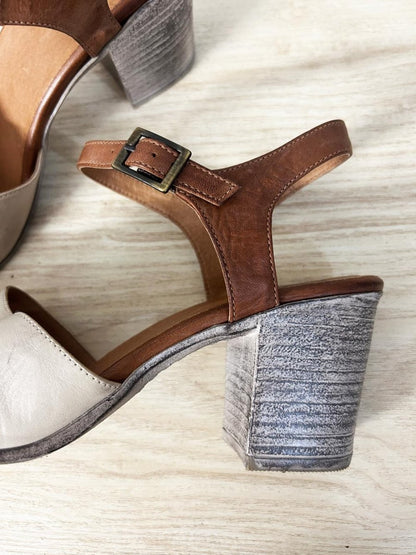 miz mooz aliyah leather ankle strap heeled sandal - good market thrift store