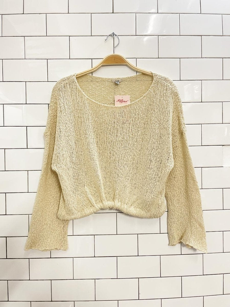 ecote ruched hem light knit top - good market thrift store