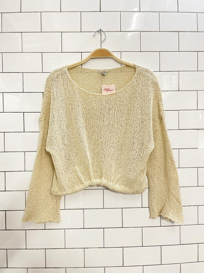 ecote ruched hem light knit top - good market thrift store