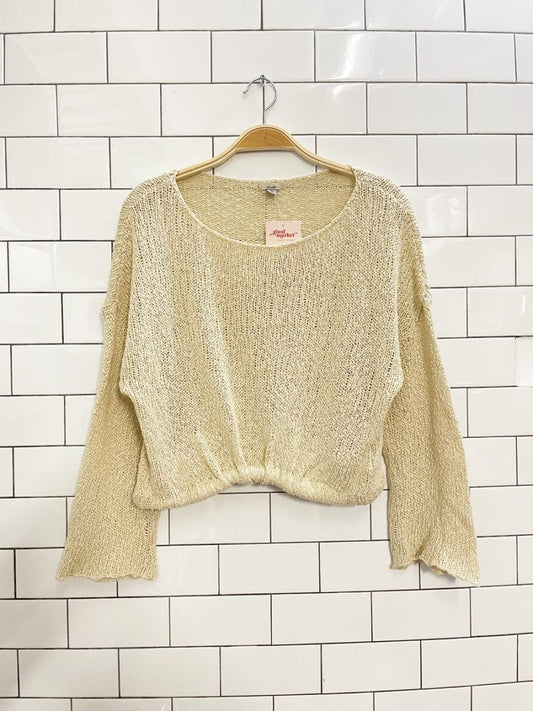 ecote ruched hem light knit top - good market thrift store