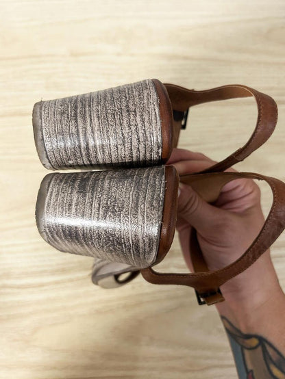 miz mooz aliyah leather ankle strap heeled sandal - good market thrift store