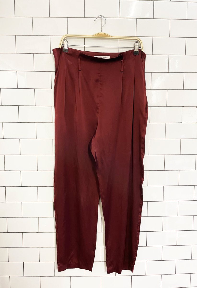 amanda uprichard 100% silk high rise pant - good market thrift store