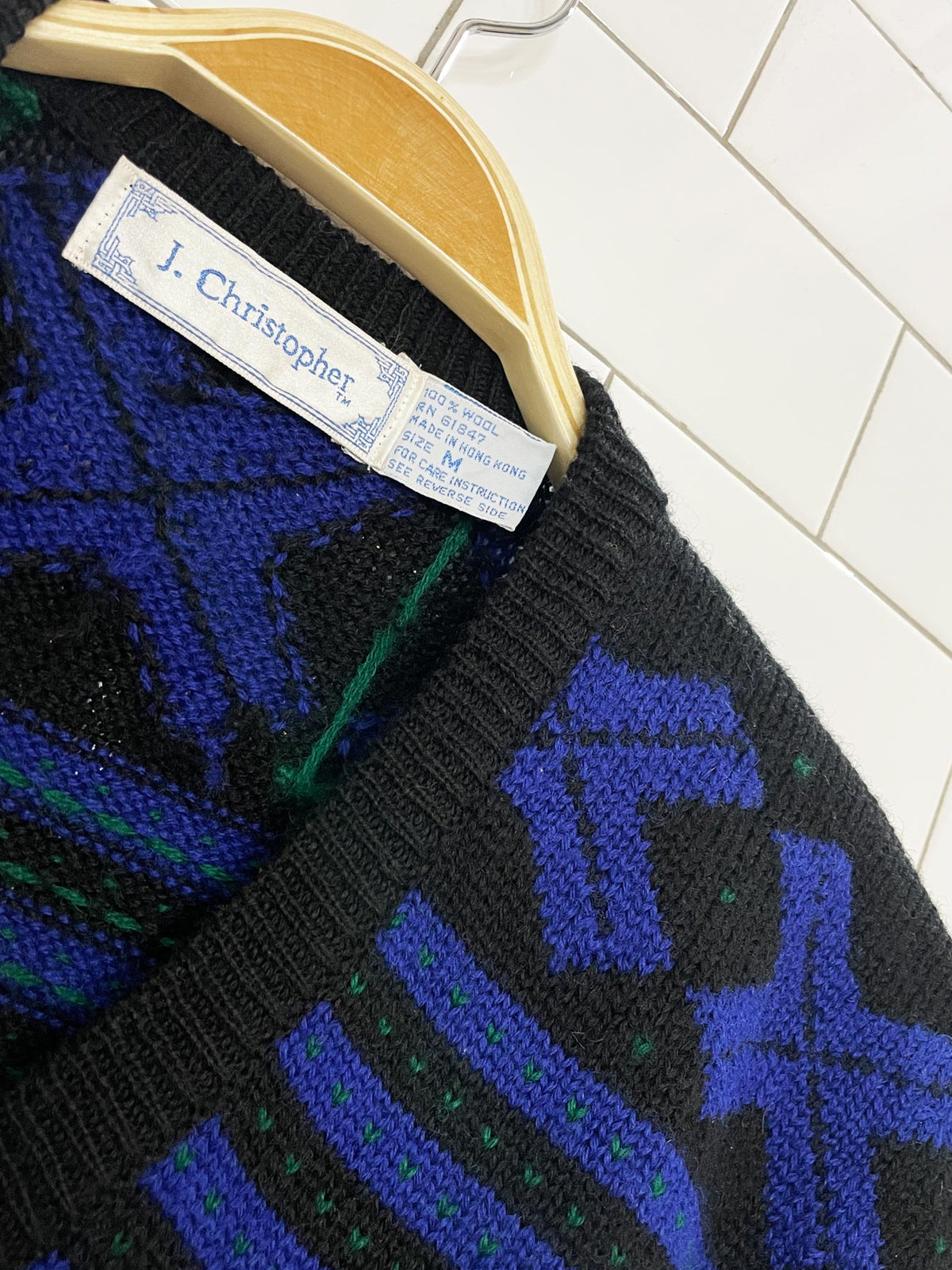 vintage j christopher 100% wool striped sweater vest