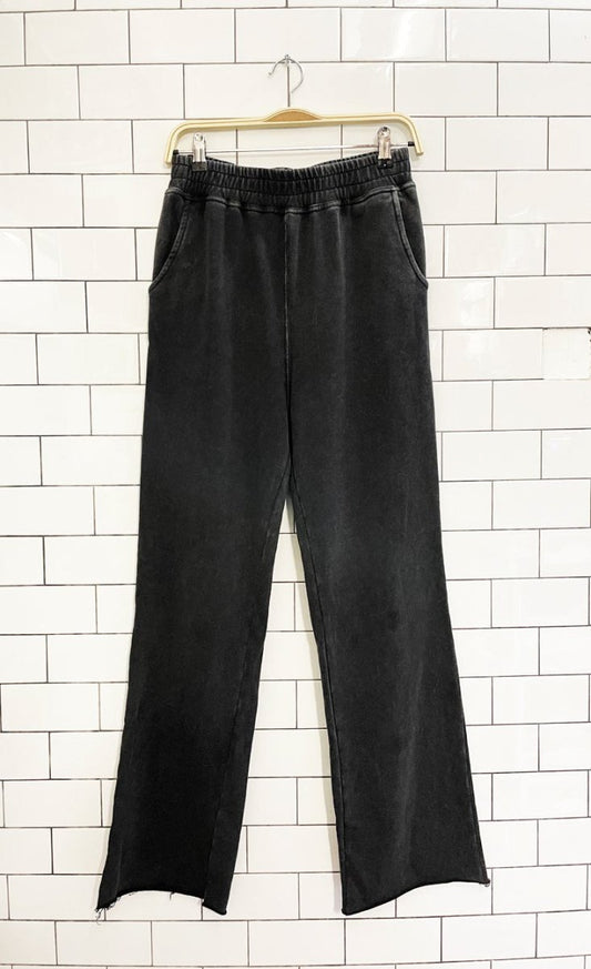 spiritual gangster straight leg raw hem sweatpants - good market thrift store