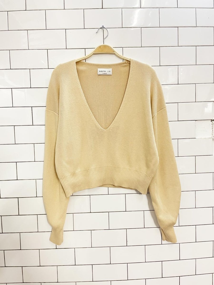 babaton wren boxy cropped knit sweater - good market thrift store