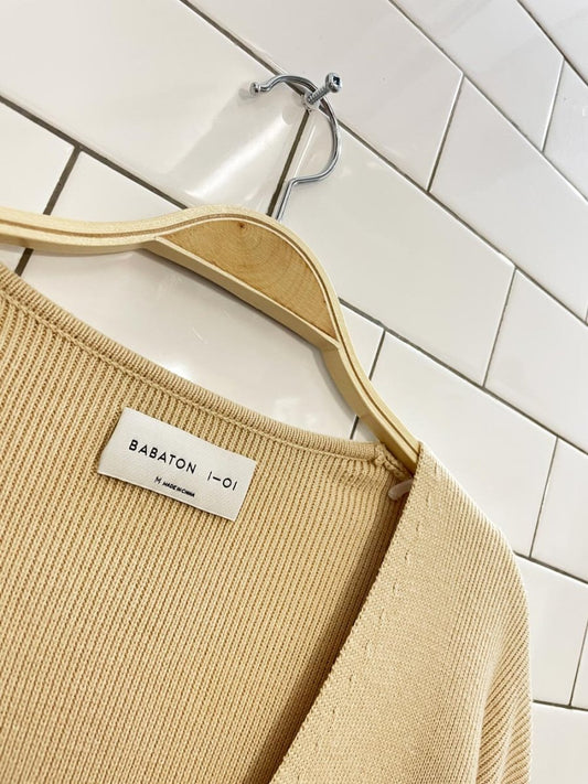 babaton wren boxy cropped knit sweater - good market thrift store