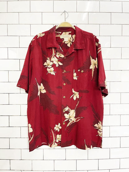 island republic 100% silk resort shirt - good market thrift store