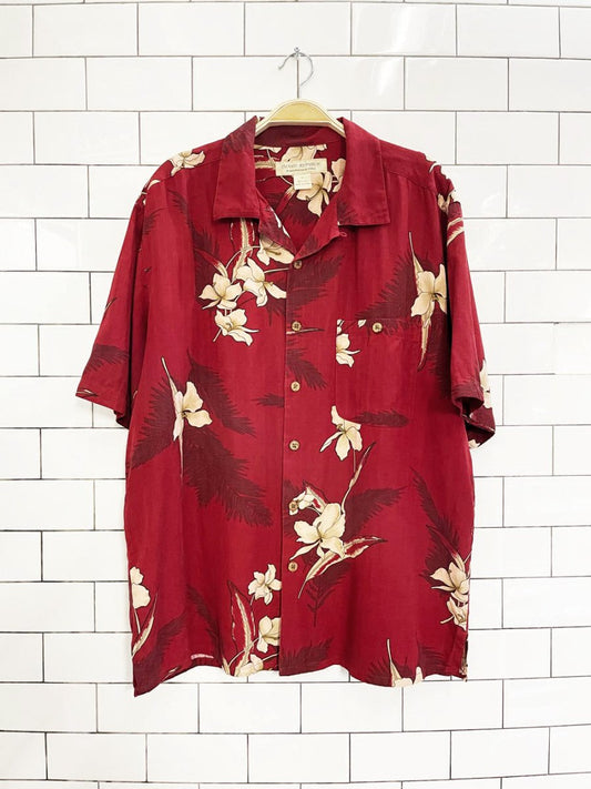 island republic 100% silk resort shirt - good market thrift store