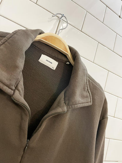 joah brown aspen french terry 1/2 zip sweatshirt - good market thrift store