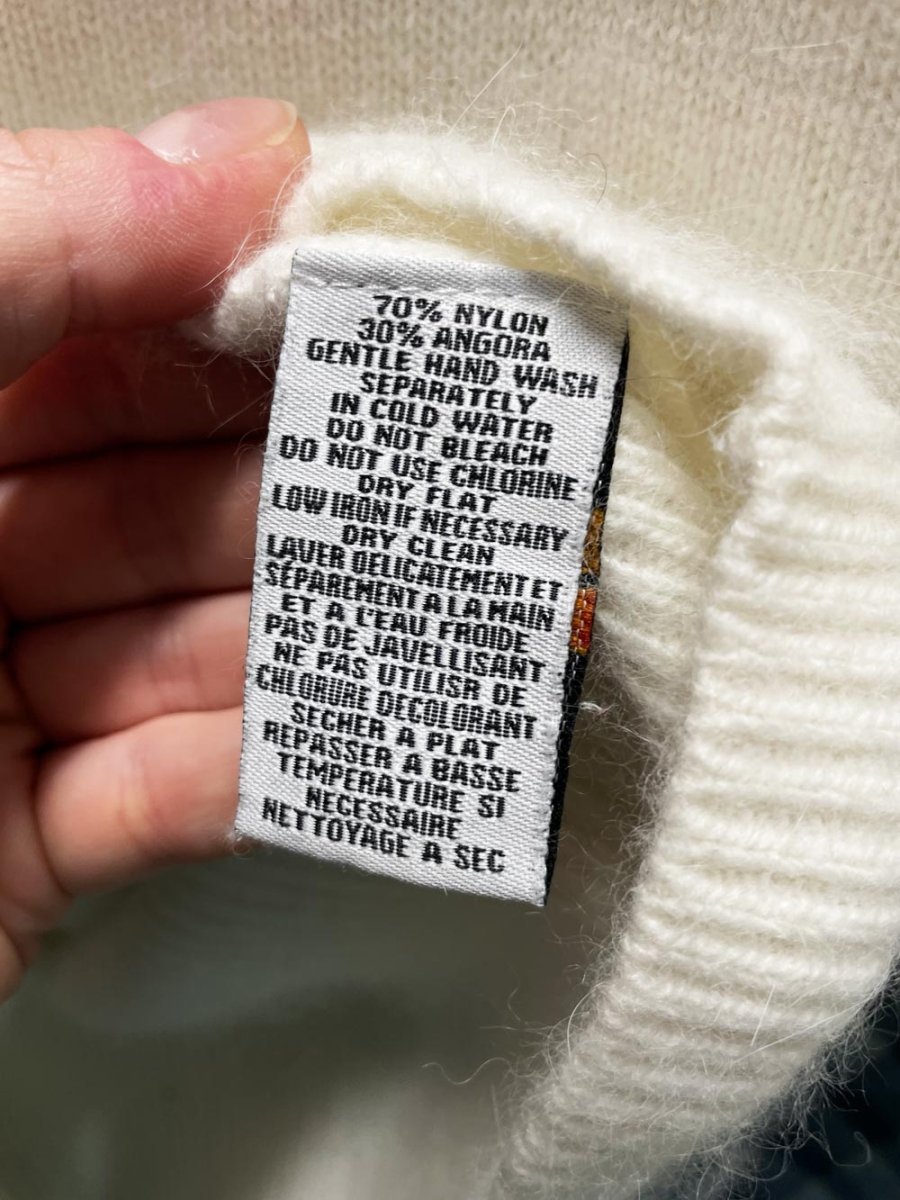 vintage 00s CYC angora - blend tie neck short sleeve knit top - good market thrift store