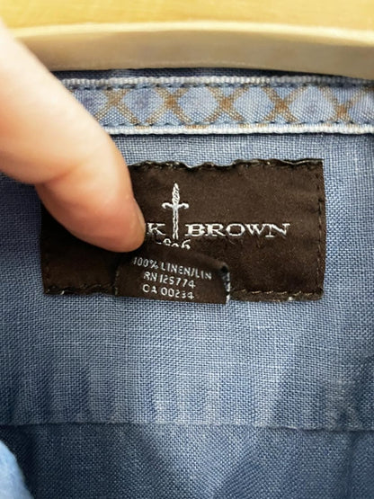 black brown 100% linen shirt - good market thrift store