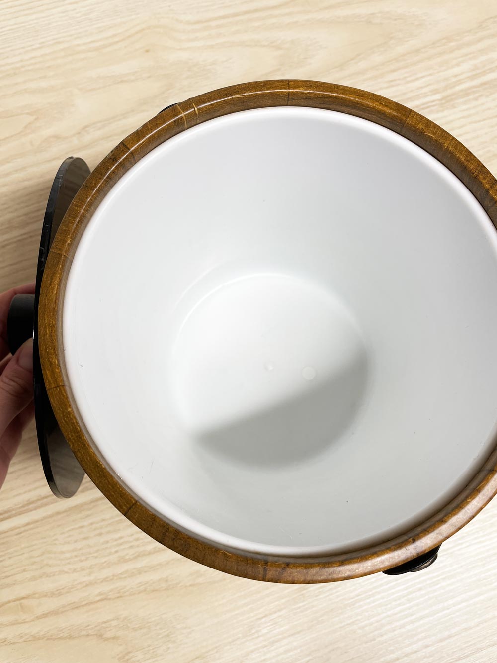 vintage 60s irvingware wood panel ice bucket - good market thrift store