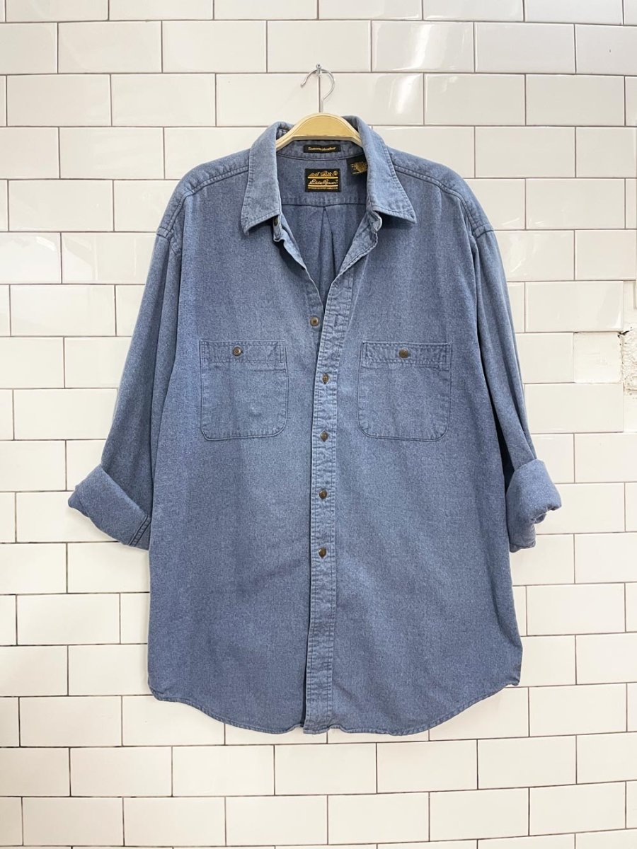 vintage eddie bauer sonoma heather flannel boyfriend shirt - good market thrift store