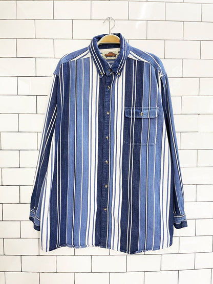vintage grand canyon striped denim shirt - good market thrift store