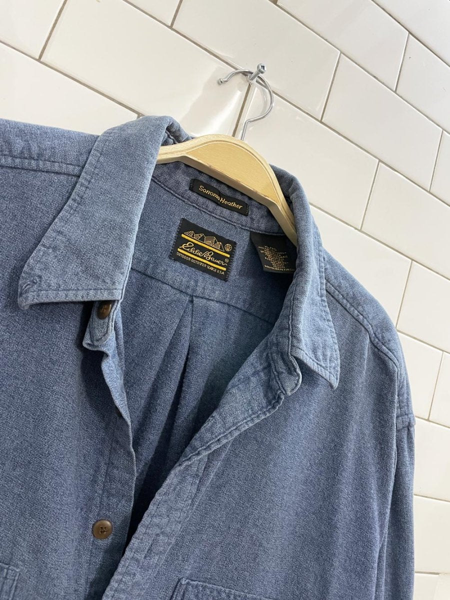 vintage eddie bauer sonoma heather flannel boyfriend shirt - good market thrift store