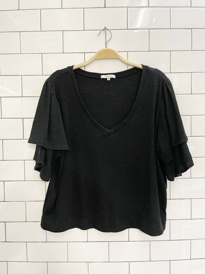 z supply oversized flutter sleeve ribbed tee - good market thrift store