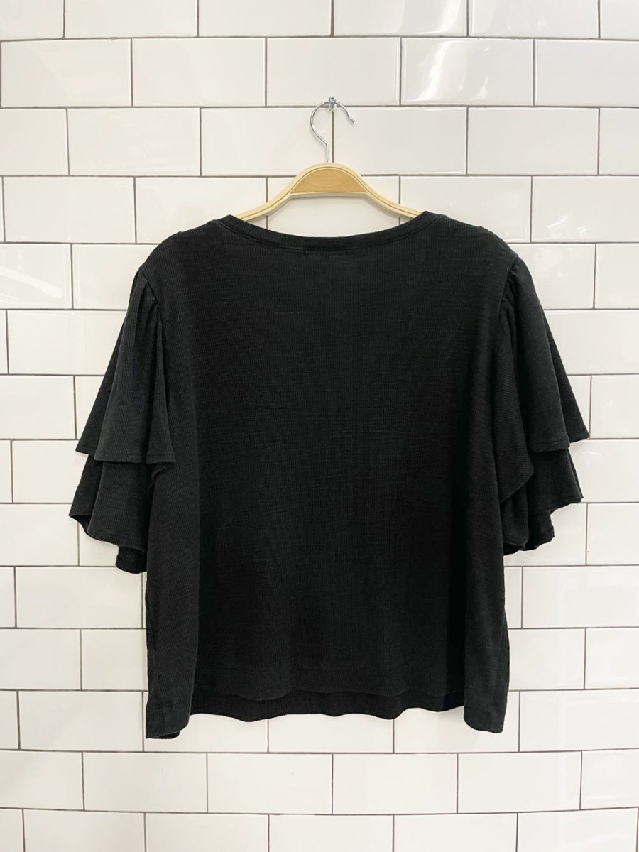 z supply oversized flutter sleeve ribbed tee - good market thrift store