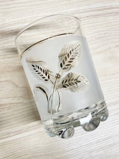 vintage gold wheat frosted glass ice bucket - good market thrift store